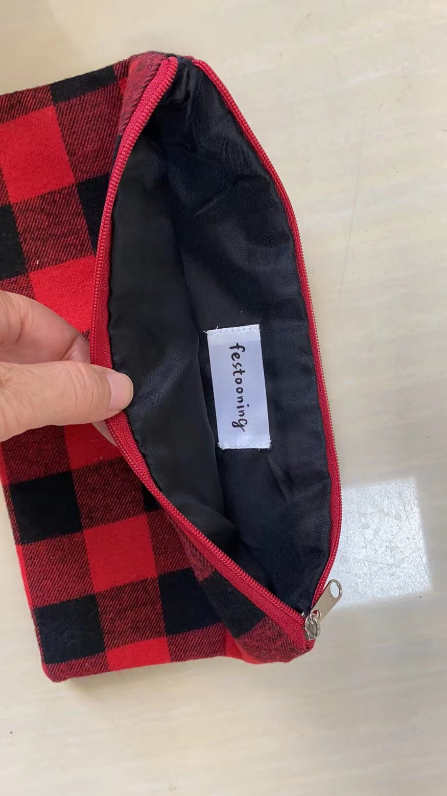 festooning Plaid Wallet in Red&Black